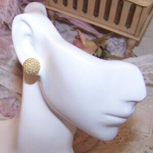 Larter & Sons for Tiffany & Co 18K Gold Basket Weave Pierced Earrings - Studs